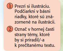 Návrh prípravy na vyučovaciu hodinu číslo 158 a prácu s textom. 1. Žiaci najskôr opíšu ilustráciu. Potom začnú samostatne potichu čítať báseň a porovnávať ju s ilustráciou.