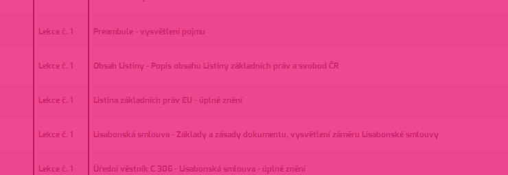 Přílohy jsou očíslované a v této přehledové tabulce zjistíte i v jaké kapitole je příloha použita.