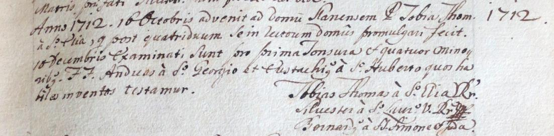 Již podle údajů titulního listu se lze domnívat, že před rokem 1713 existoval jiný inventář skladeb, který byl ztracen nebo zničen a k jeho obnovení došlo právě za tohoto rektora slánské koleje.