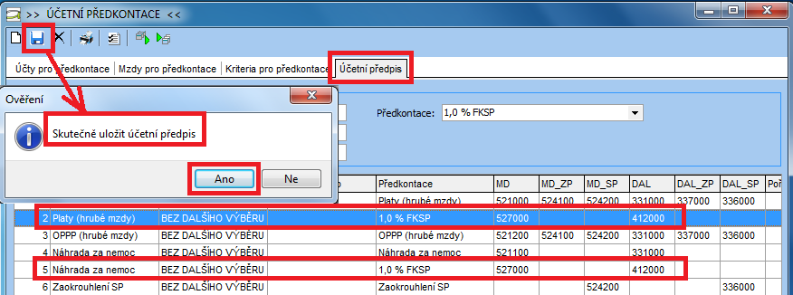 Obrázek 20: Propojení skupiny s předkontací Aktualizace: 06/2015 Autor: Iveta