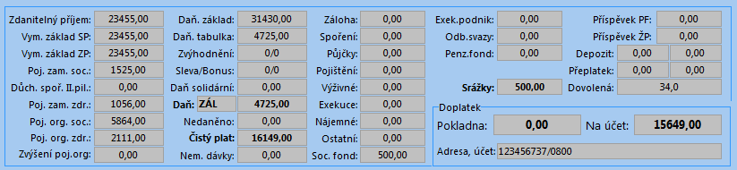 1 Nastavení srážky na kartě zaměstnance Pro zadání nové srážky na záložce Srážky karty zaměstnance klikněte PTM v bílé části obrazovky a vyberte možnost nebo stiskněte funkční klávesu F6.