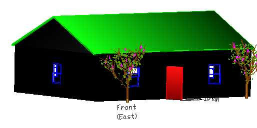 Standardní pohledy ve výkrese Horní pohled na 3D dům Horní pohled je půdorys.