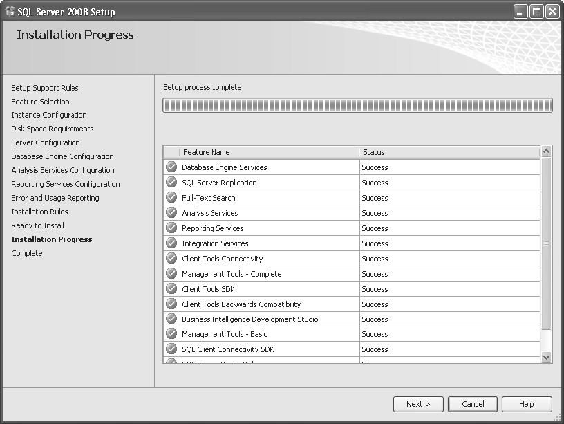 52 Část I Úvod do systému Microsoft SQL Server 2008 16. Klepněte na kartu FILESTREAM a zaškrtněte políčka Enable FILESTREAM for Transact- SQL access a Enable FILESTREAM for file I/O streaming access.