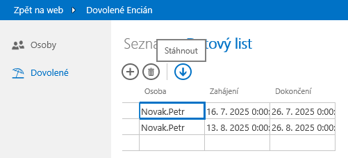 9 Externí data 210 Webový formulář Seznam Webový formulář Datový list a export Přejdeme do okna webu či spustíme webovou aplikaci, když v kartě DOMŮ ve skupině ZOBRAZENÍ klikneme do tlačítka Spustit