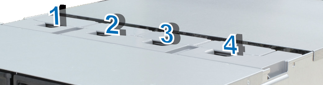 3 Ventilátory jsou očíslovány následujícím způsobem: 4 Vyhledejte nefunkční ventilátor.