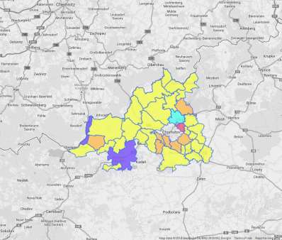 2.1.3.2. Hustota obyvatel Celková průměrná hustota osídlení řešeného území je 72,73 ob./km 2. Z mapy je zřejmé, že na většině území je hustota obyvatel do 50 ob./km 2. 2.1.3.3. Vzdělanostní struktura obyvatelstva Obrázek 8 - hustota obyvatelstva území MAS SZK podle obcí http://www.