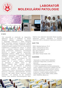 Nabízíme: Spolupráci ve všech čtyřech oblastech molekulární diagnostiky a prediktivního testování Konzultační molekulární analýzu V rámci mezilaboratorní kontroly poskytujeme vzorky, vyšetření a