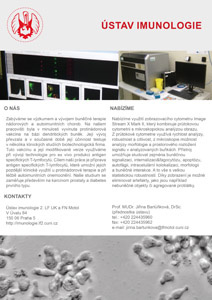 Nabízíme využití zobrazovacího cytometru Image Stream X Mark II,který kombinuje průtokovou cytometrii s mikroskopickou analýzou obrazu.