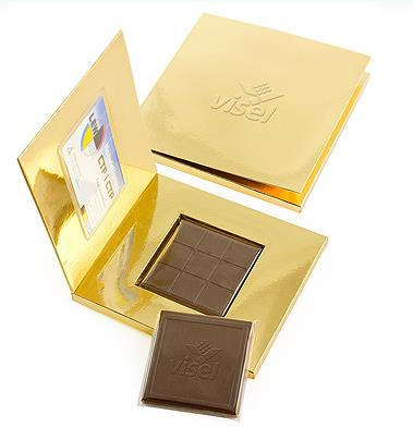 04.47 Čokoláda s vizitkou, alebo komplimentkou 55g kvalitná belgická čokoláda v krabičke, kde si môžete umiestniť