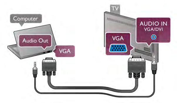 Pomocí konektoru VGA P$ipojte po"íta" ke konektoru VGA pomocí kabelu VGA a pomocí audio kabelu L/R p$ipojte konektor VGA Audio ke vstupu AUDIO IN