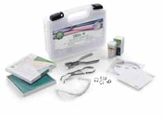 Dental Dam Set, platový rámeček tvar U, set Hygenic Fiesta Clamps spon a nerezová podložka, šablona, Wedjets small, děrovací kleště, usazovací kleště 0-H0 Hygenic Simple Dam Kit Kofferdam