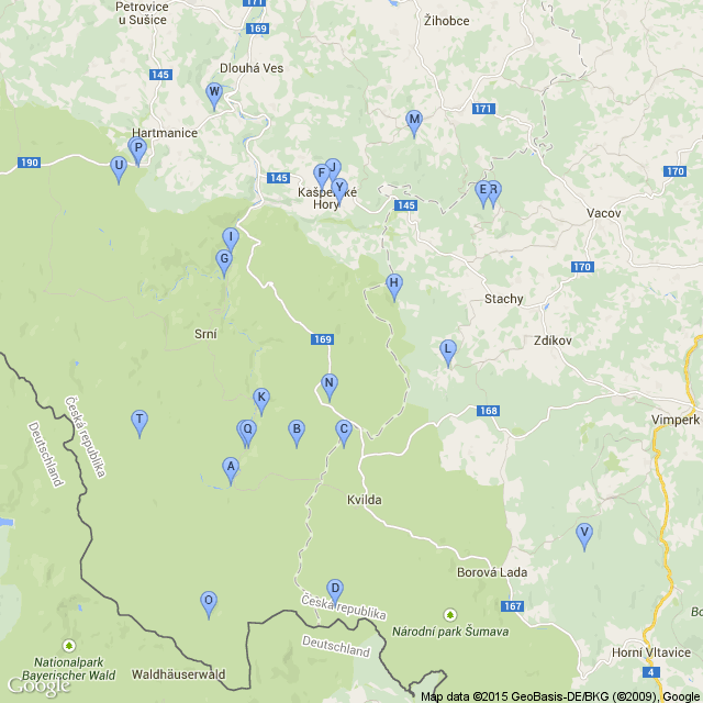 Říčka Vydra 49 1'30.72"N 13 29'46.63"E Horská říčka (mimochodem považovaná za nejkrásnější) pramení v výšce 1298 m n. m. na severním svahu Luzného a nese název Luzenský potok.