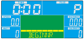 Pro zahájení tréninku stiskněte START/STOP. Ke změně stupně zátěže slouží tlačítka UP a DOWN. 4. Pro pozastavení tréninku stiskněte START/STOP. Pro návrat do hlavní nabídky použijte tlačítko RESET.