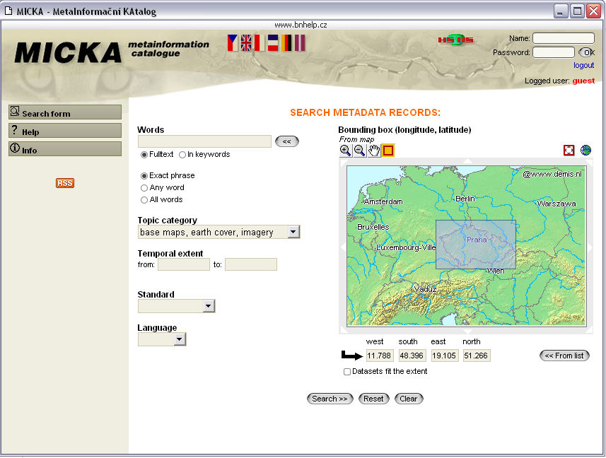 4 Metainformační systém MICKA Firma Help Service Remote Sensing vyvinula metainformační systém MICKA.