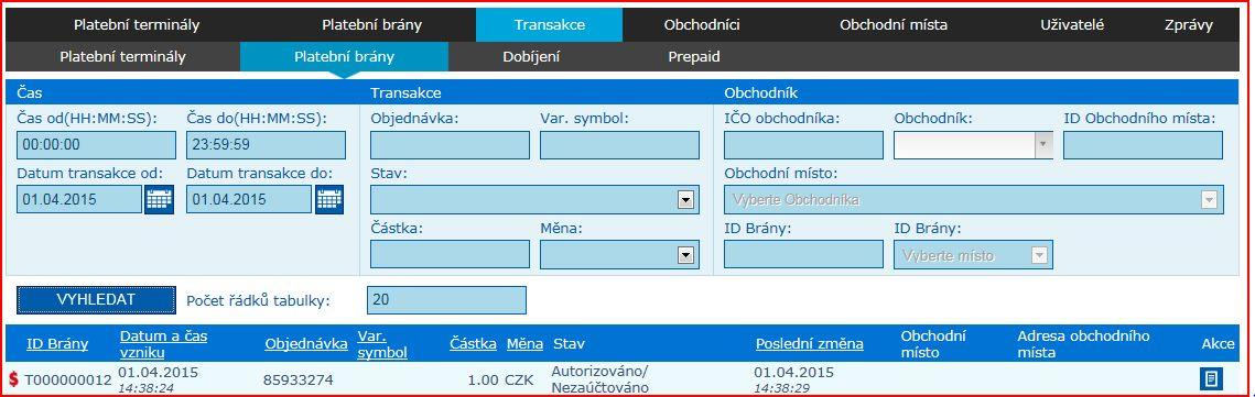 dolaru je modrý), je možné pouze zaslat požadavek pro reverzování. Reverzovat / zařadit k zúčtování, tj.