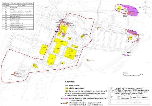 Obrázek č. 1: Mapa areálu CDS s vyznačením doporučených nápravných opatření Obrázek č.