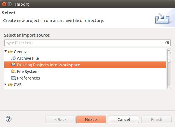 Seznam příloh Uživatelská příručka Po přepnutí do pracovního prostředí Eclipse, v horní programové liště navolíme File/Import.