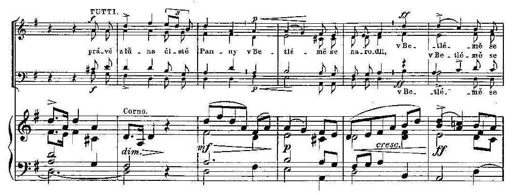 3.2 Česká mše vánoční pro lid, op. 16 Česká vánoční mše pro lid nese opusové číslo 16 a je psána pro smíšený sbor a varhany, případně pro smyčcový kvintet, flétnu, dva klarinety a dva rohy.