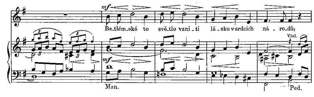 3.2.3. Graduale Slovo Páně bude zníti k západu a východu, Betlémské to světlo vznítí lásku v srdcích národů; slunce zhasne, země zhyne, slovo Boží nepomine; duše k spáse každý čas bude zníti s nebe hlas.