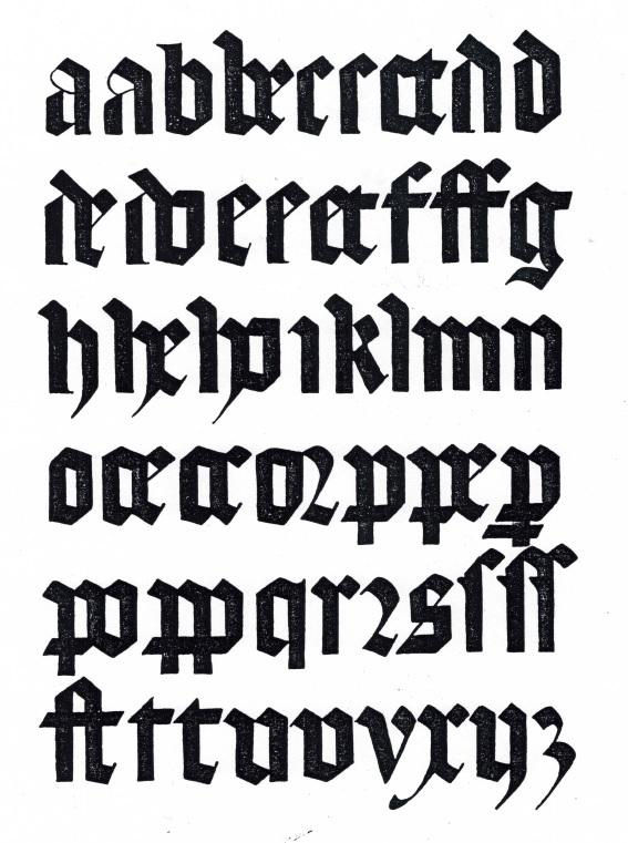 Obr. 23 Textura seříznutá Textura čtvercová Vývoj gotických knižních písem dovršuje textura čtvercová (obr. 24), která vznikla ve 14. století.