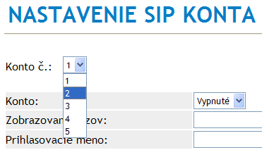 SMART 4. Vyberte položku SIP. 5.