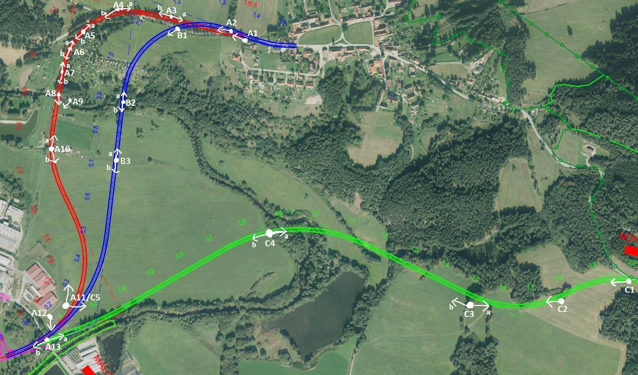 2. Fotografická dokumentace (č. 17.-48.) červené trasy, modré trasy a zelené trasy byla pořízena 12. června 2016 ( Jan Farkač jun.) Místa a směr pořízení fotografií. 17. A01 18. A02 19. A03a 20.