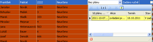 Ekvivalentem tohoto nastavení platnosti je možnost udělat toto přímo v konkrétním poli. Naplánovaná akce se zobrazí v 7.1.