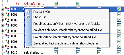 Zaškrtávací tlačítko ve stavu neaktivní (na obrázku výše) určuje, že se tento stav nebude aplikovat.