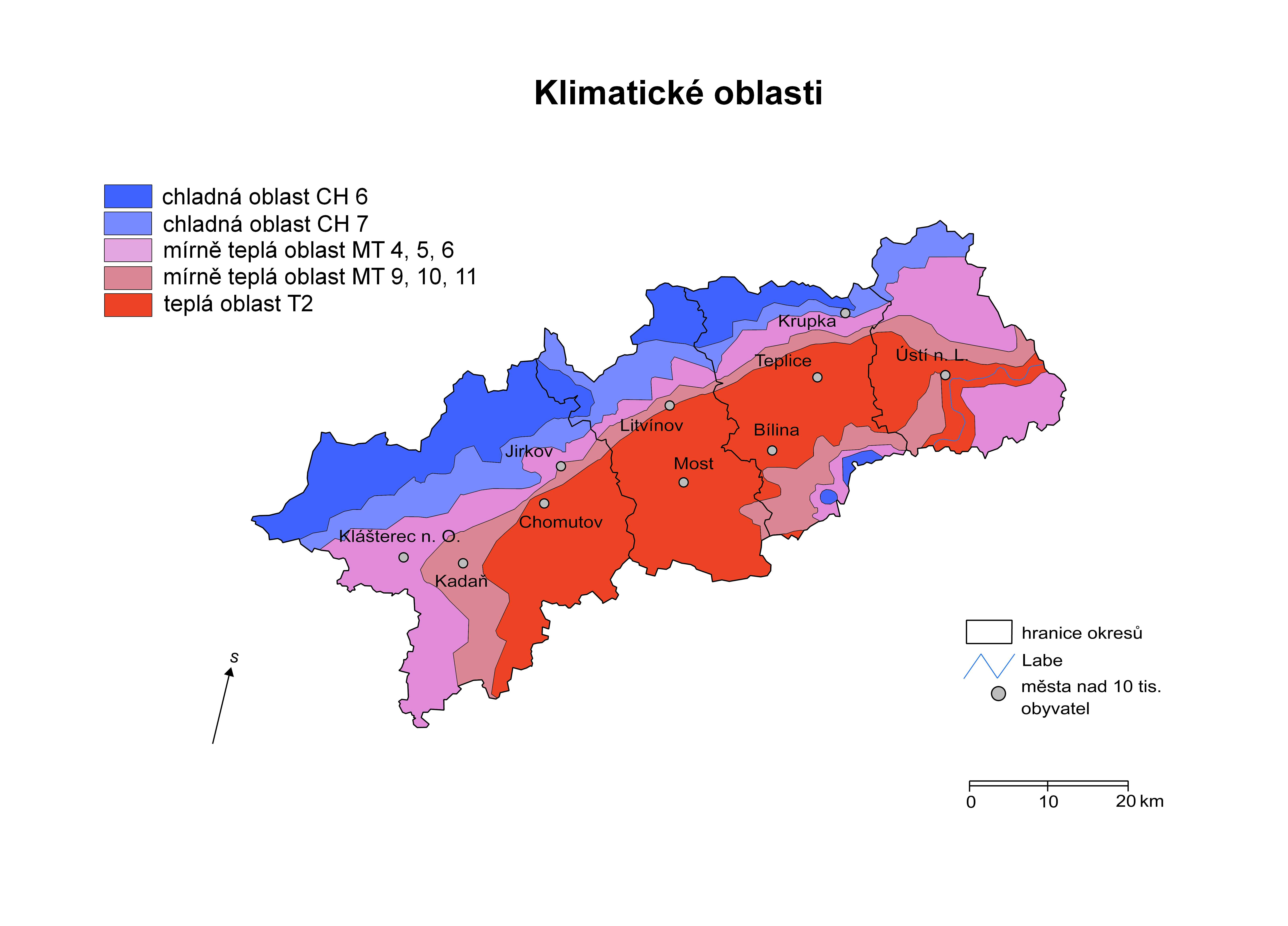 -teplá oblast T (v údolí Labe, Mostecké pánvi a v nejnižších částech Českého středohoří). Je nejvíce ve sledovaném období rozšířena.