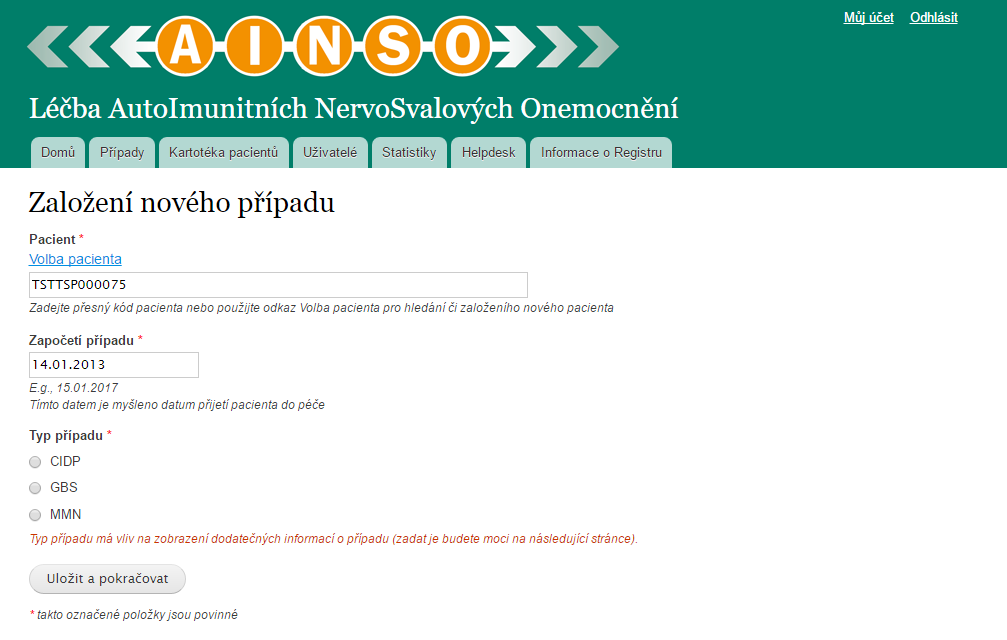 4.3.2 Nový případ u stávajícího (již zadaného) klienta Založení nového případu je možné dvojím způsobem: 1.