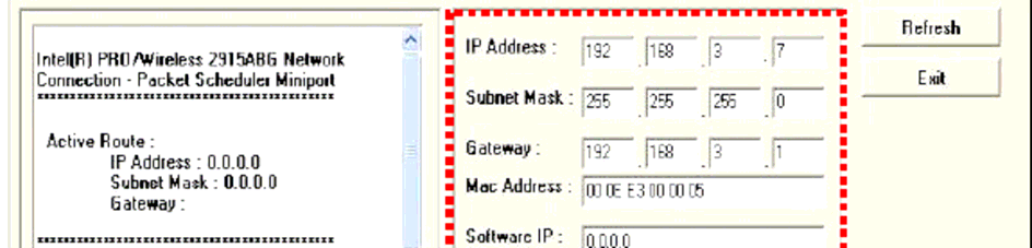 Každá WebPass informace může být upravena: IP adresa, Subnet mask