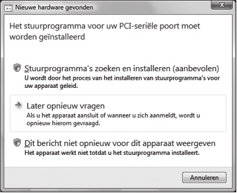 Klikněte na Cancel (Storno). Vložte disk Sweex CD-ROM do mechaniky. Automaticky se spustí. Zvolte instalaci ovladačů a pokračujte v instalaci. Klikněte na Install (Instalovat) pro zahájení instalace.