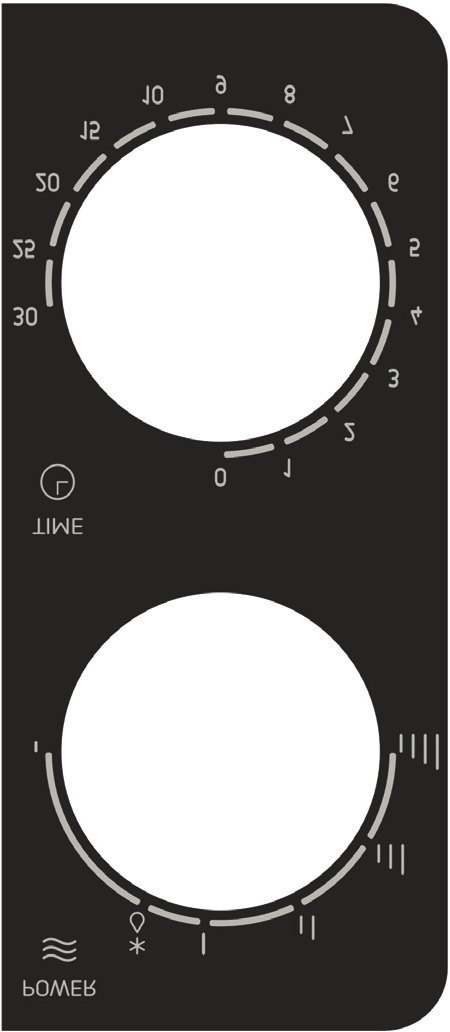 OPERATION EN CONTROL PANEL The control panel consists of two function operators. One is a timer knob, and another a power knob.