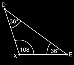 Obr. 9 Zobrazení vnitřních úhlů podobných trojúhelníků Další zajímavou vlastností je fakt, že úhlopříčka DF je rozdělena