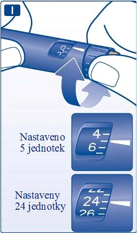 Dávku lze zmenšit nebo zvětšit otáčením voliče dávky příslušným směrem tak, aby správná dávka byla proti značce v okénku