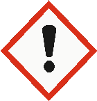 Výstražné symboly nebezpečnosti : Signálním slovem : Nebezpečí Standardní věty o nebezpečnosti : H225 Vysoce hořlavá kapalina a páry. H319 Způsobuje vážné podráždění očí.