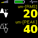 1 (měření celkové RMS efektivní hodnoty, viz dále)