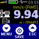 MENU pro volbu dalších funkcí Stiskem tlačítka se na displeji přístroje zobrazí obrazovka pro další volbu.