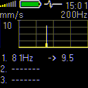 Zrychlení RMS 500-16 000 Hz [g] Zrychlení Peak 500-16 000 Hz [g] : 3 Uložená data: Časový signál