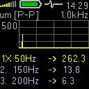 Spektrum 1000Hz nebo 2500Hz V setupu jsou dostupné dva rozsahy spektra. Zvolte rozsah 1000Hz nebo 2500Hz.