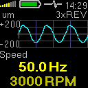 Spektrum 200Hz Stejné spektrum jako na předchozí obrazovce, jen s rozsahem 200 Hz.