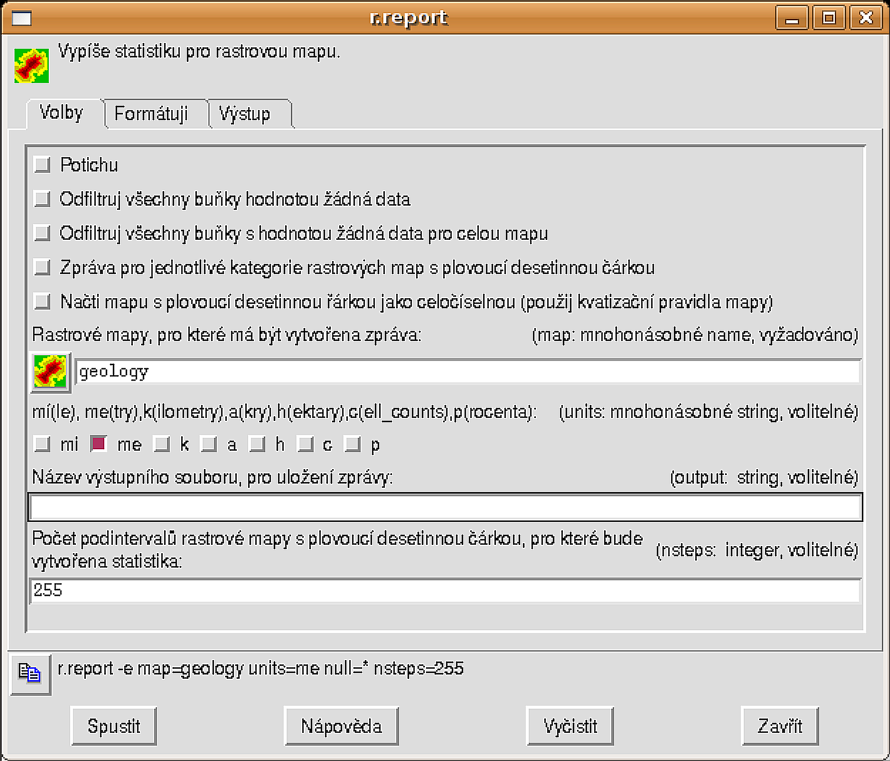 Spuštění modulu Do příkazové řádky napíšeme jméno modulu, doplníme o parametry a přepínače a potvrdíme stiskem klávesy <Return> Je-li modul