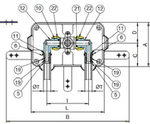 Inštalačný box s revíznym otvorom určený pre uloženie lisovaného kolenového prechodu s guľovým plynovým uzáverom - systém TURBO PRESS-GAS. Rozmer 12 x 8 cm.