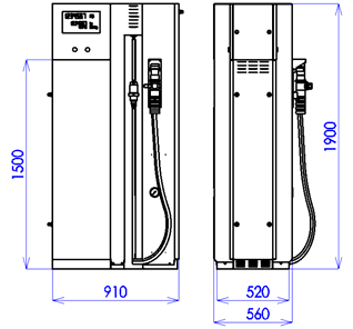 OEL /CNG jednostranný stojan levý se standardním výkonem do 30 kg/min.