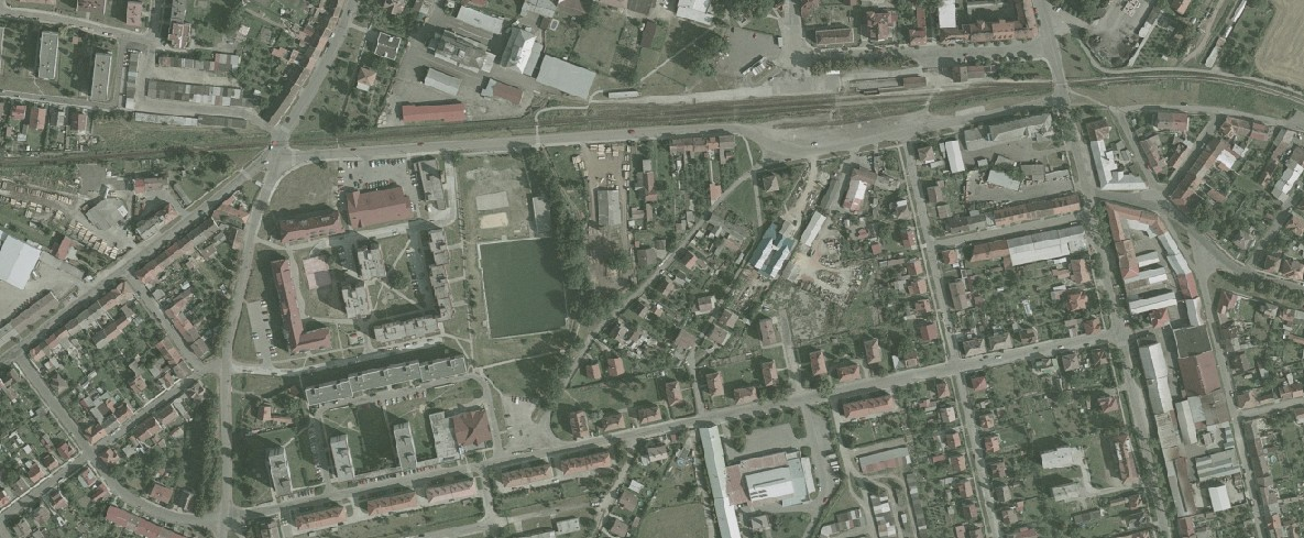 Příloha č. 1 - mapový podklad s uvedením míst kamerových bodů a dispečinku systému MP Vodňany (dispečink systému) Tylova 842/II (budova v majetku města Vodňany). Nám.