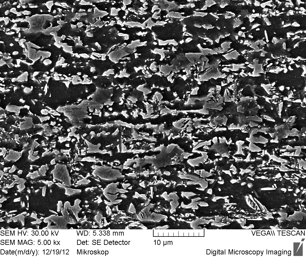 5.5.2 Hodnocení mikrostruktury Na obr.29 je zobrazena charakteristická výchozí mikrostruktura testované oceli.