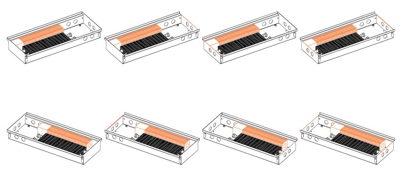 Podlahové konvektory s ventilátorem PKOC, PKBOC, PKIOC a PKWOC Podlahový konvektor s ventilátorem a optimalizovanou konvekcí pro topení a chlazení (4-trubkový) Licon PKWOC PKWOC 13/34 PKWOC 34 13 *
