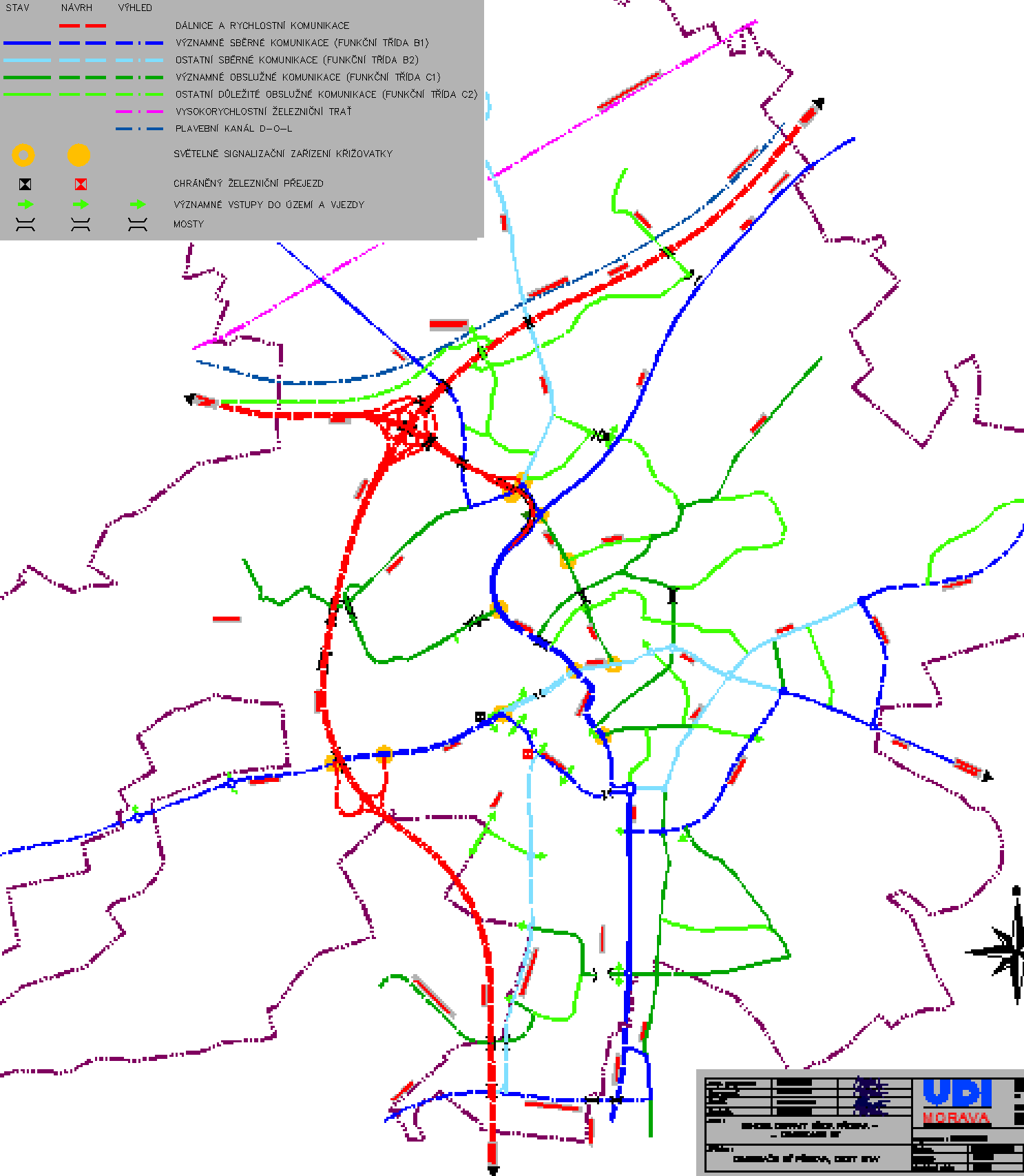 1.8 GENEREL DOPRAVY MĚSTA PŘEROVA KOMUNIKAČNÍ SÍŤ Dokument zpracovaný v roce 2004 UDI Morava upřesňoval řešení územního plánu. Dokumet se zabývá zejména automobilovou dopravou.