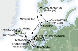 Plavba: U6CX (Baltské moře, Severní moře a Norské fjordy) společnost: MSC Cruises loď: MSC Preziosa oblast: Baltské moře, Severní moře a Norské fjordy trasa: Německo, Spojené království, Island,