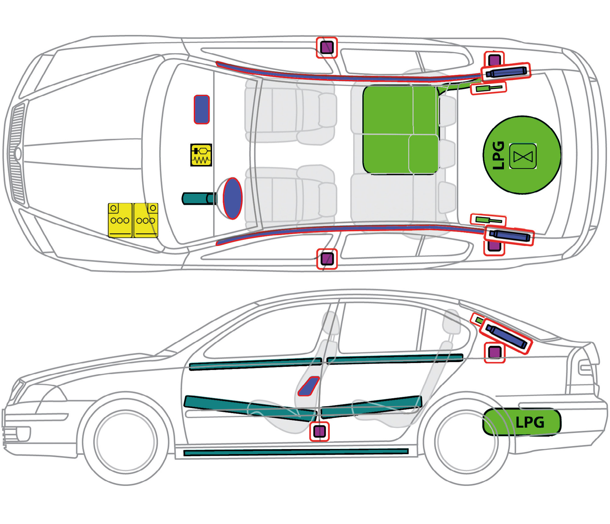 ŠKODA Octavia II LPG (2009-2013) Řidicí jednotka Akumulátor Plynový